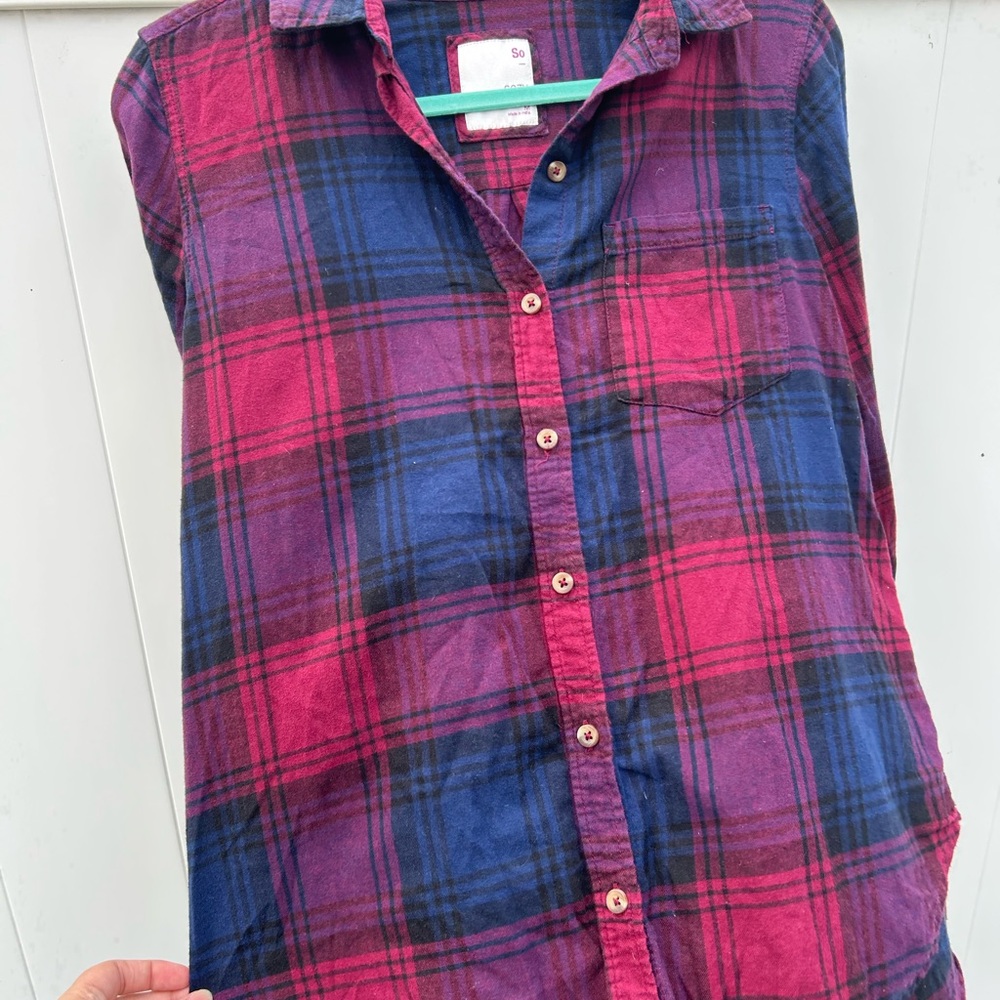 SO Cozy Plaid Shirt in Pink and Blue